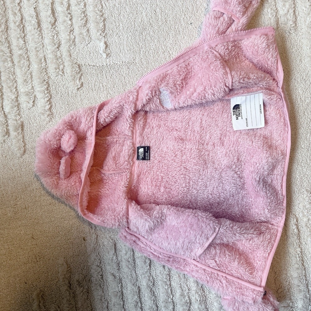 THE NORTH FACE Baby Girls Bear Full Zip Hoodie Fleece Cameo Pink 12-18 Months - Picture 6 of 7
